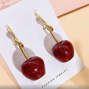 ✨NEW Cherry Drop Gold Dangle Hypoallergenic Earrings